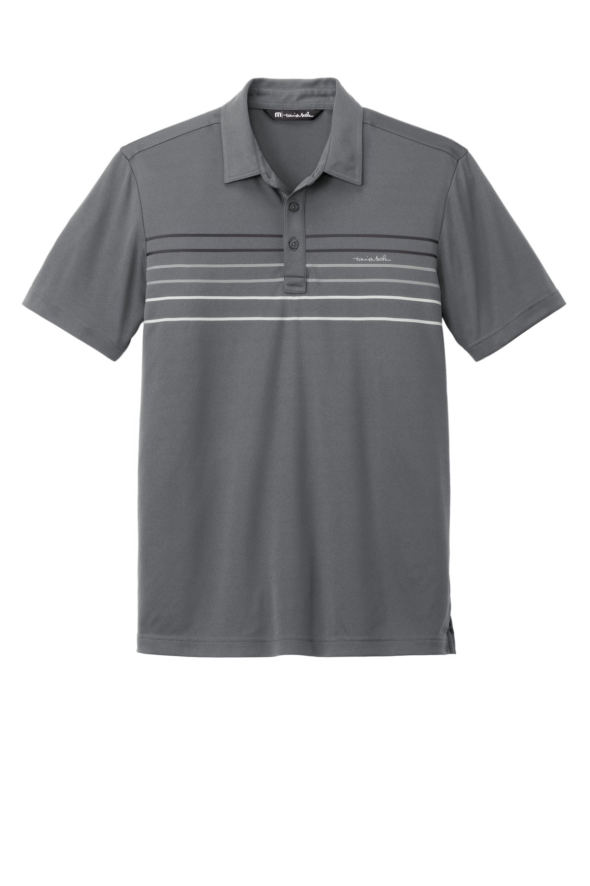 TravisMathew Coto Performance Chest Stripe Polo - Dark Grey