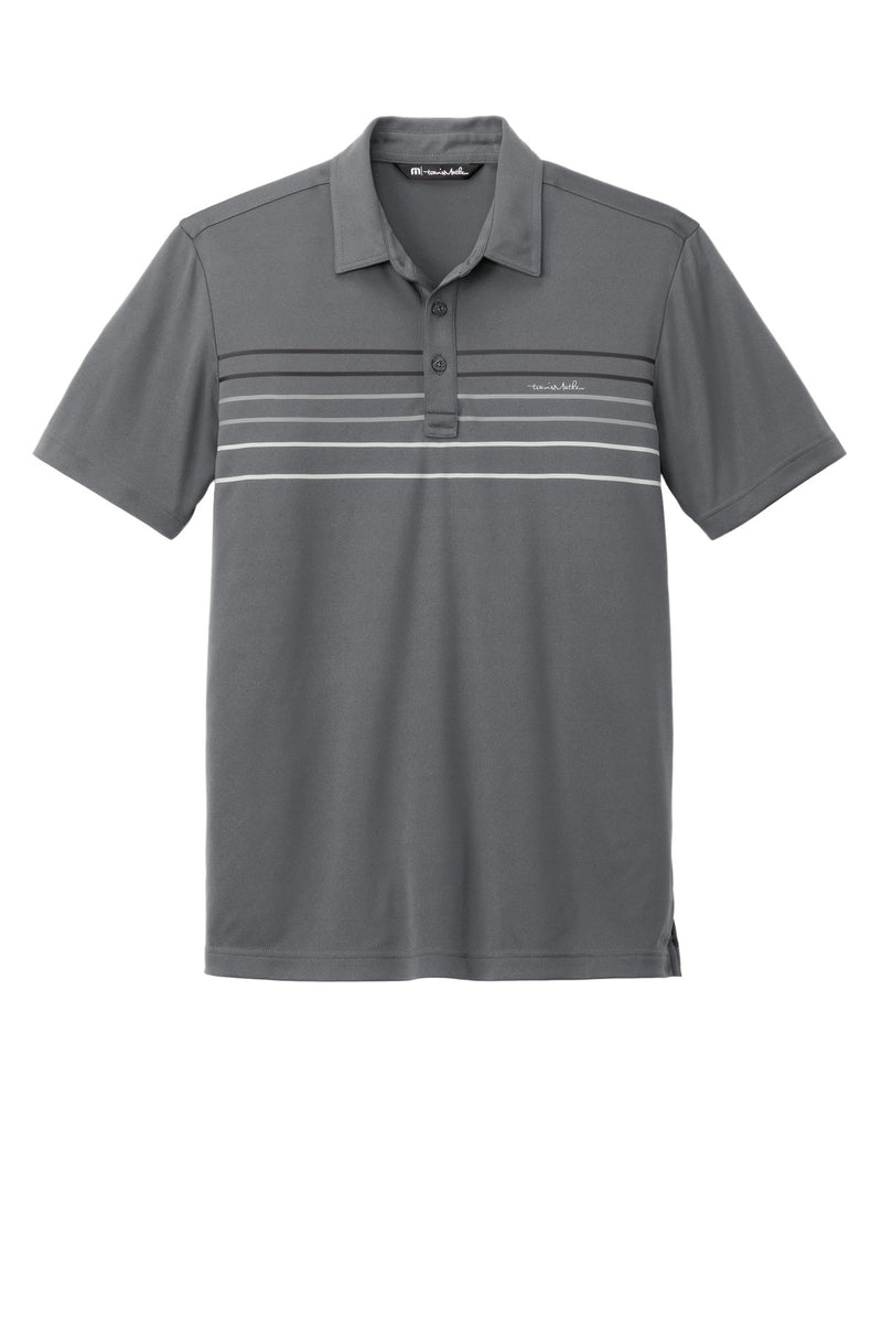 TravisMathew Coto Performance Chest Stripe Polo - Dark Grey