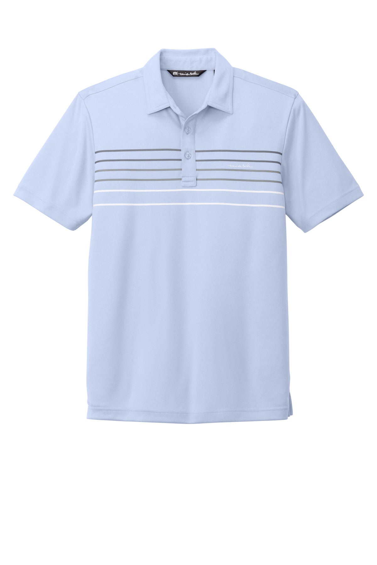 TravisMathew Coto Performance Chest Stripe Polo - Kentucky Blue Heather