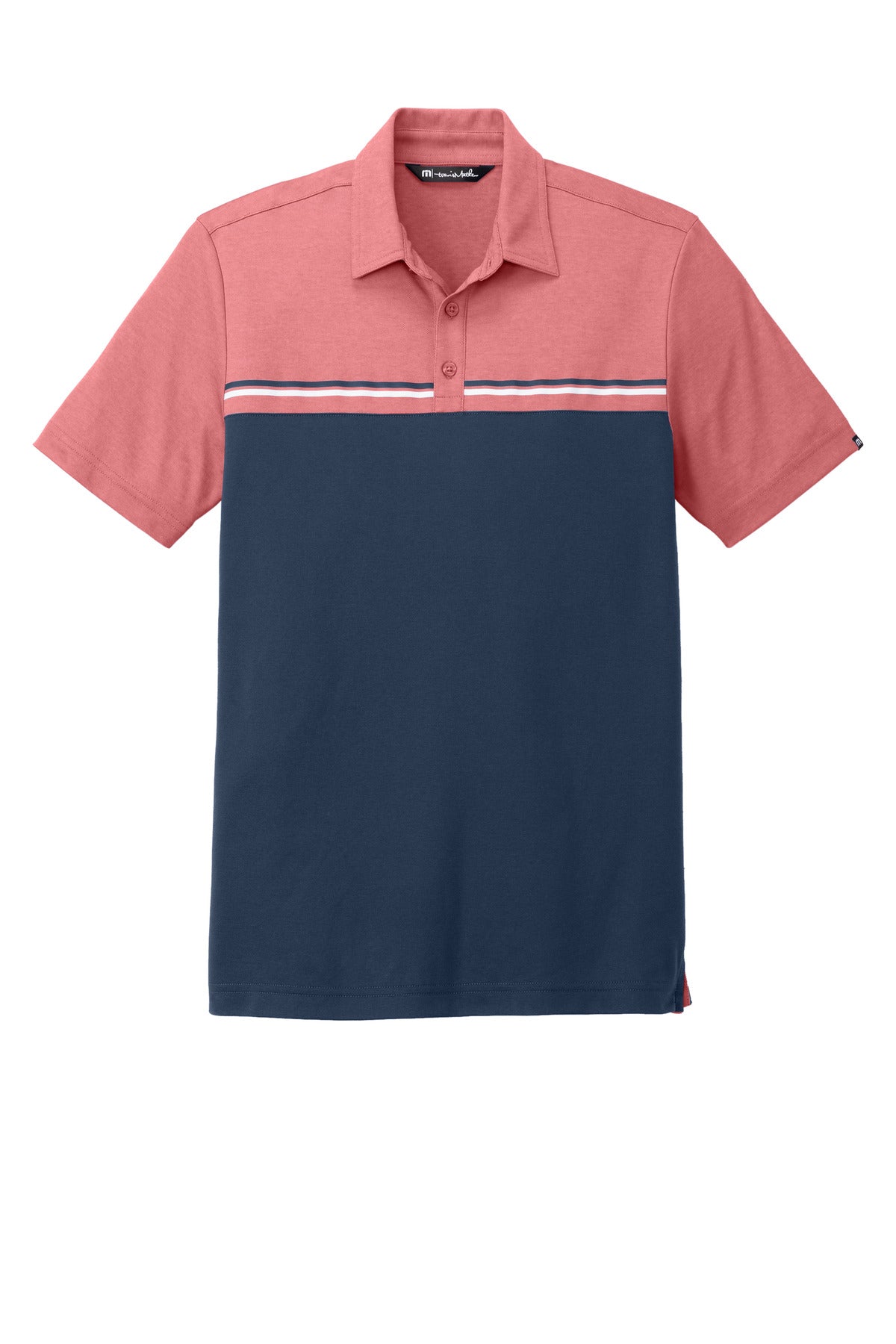 TravisMathew Sunset Blocked Polo - Cardinal Heather/ Blue Nights