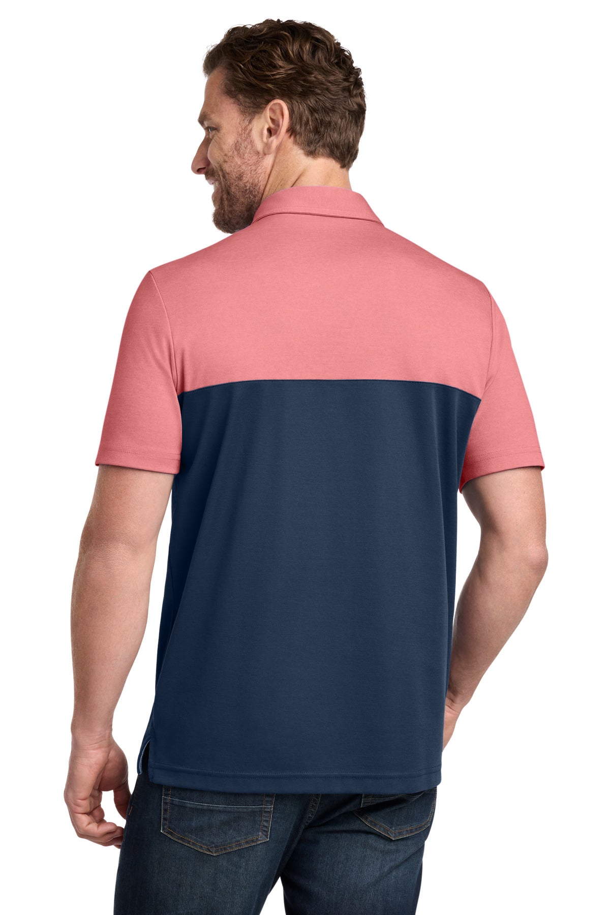 TravisMathew Sunset Blocked Polo - Cardinal Heather/ Blue Nights