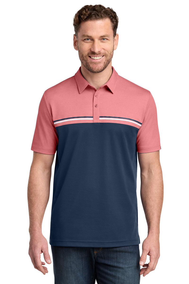 TravisMathew Sunset Blocked Polo - Cardinal Heather/ Blue Nights