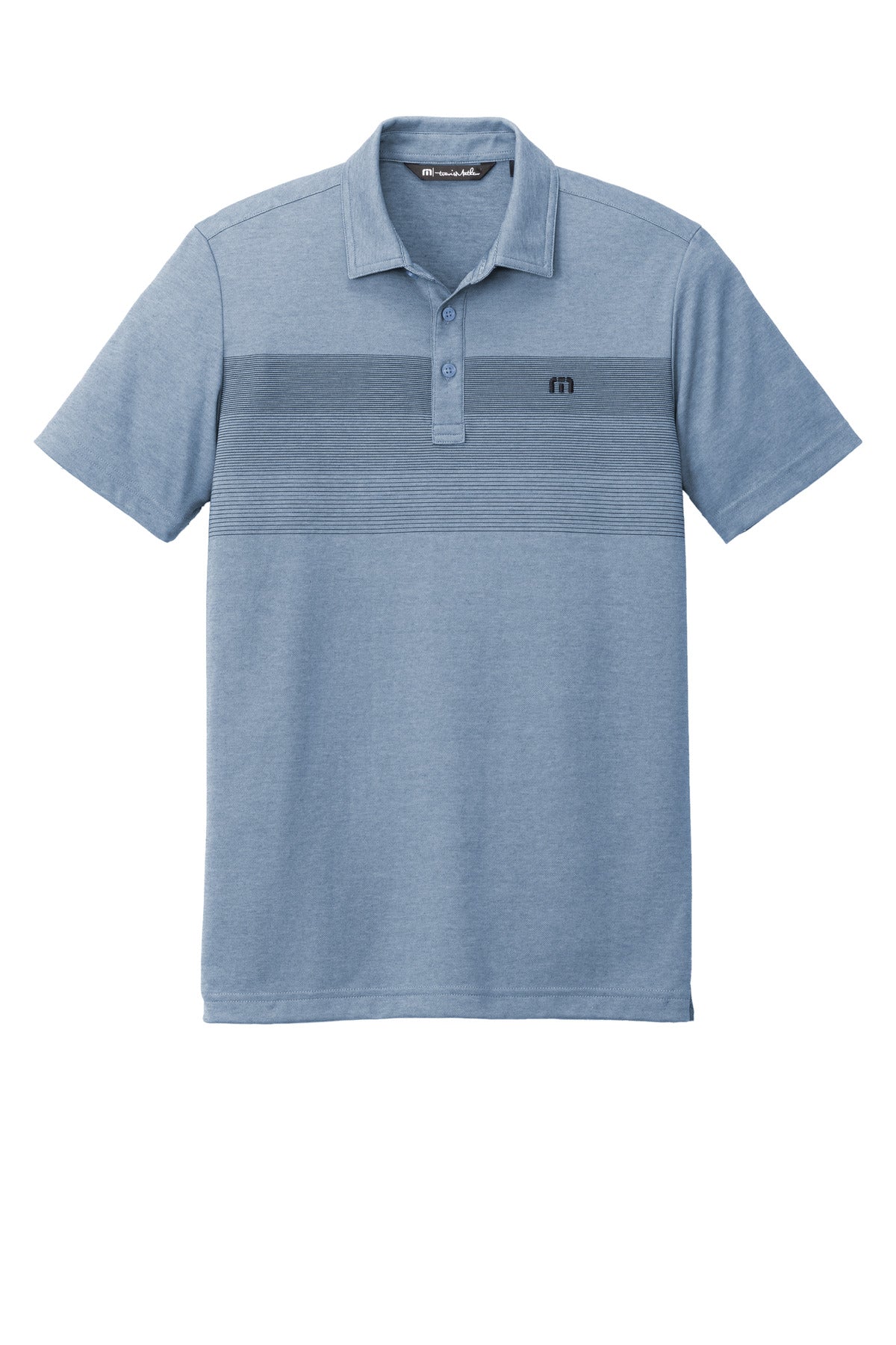 TravisMathew Coastal Chest Stripe Polo - Opal Blue Heather