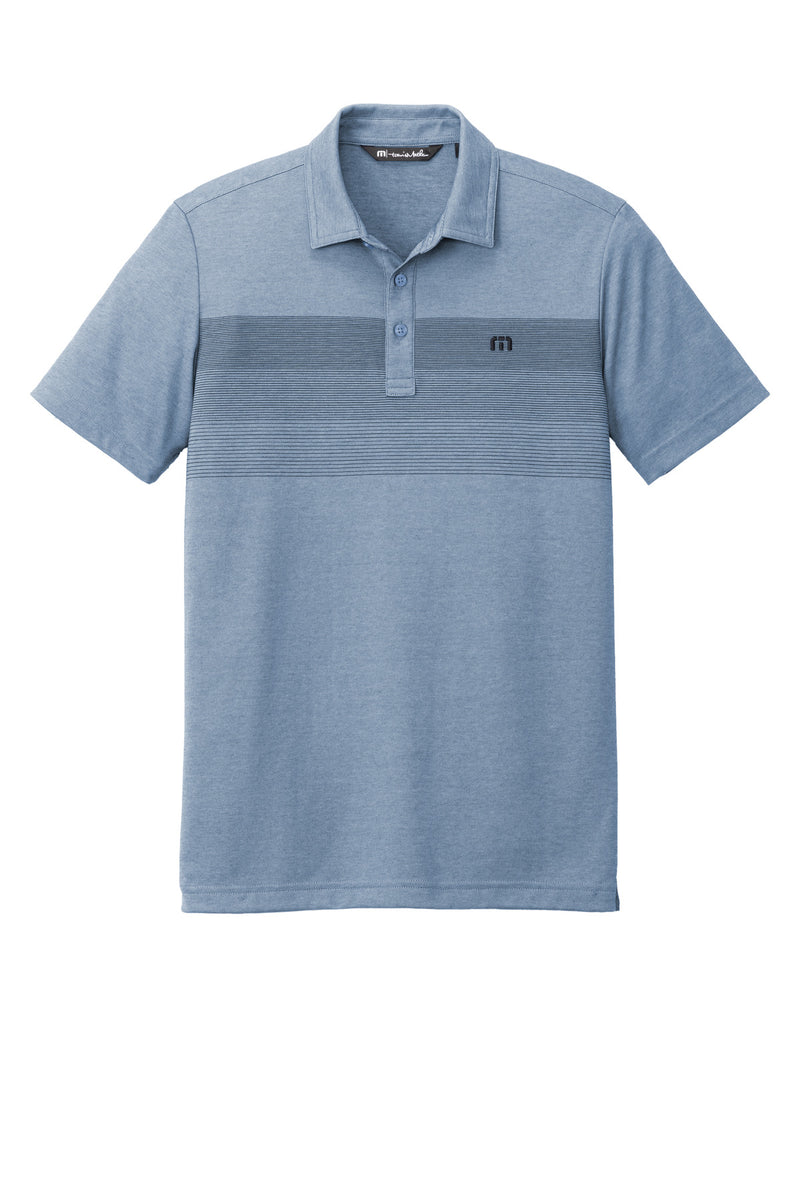TravisMathew Coastal Chest Stripe Polo - Opal Blue Heather