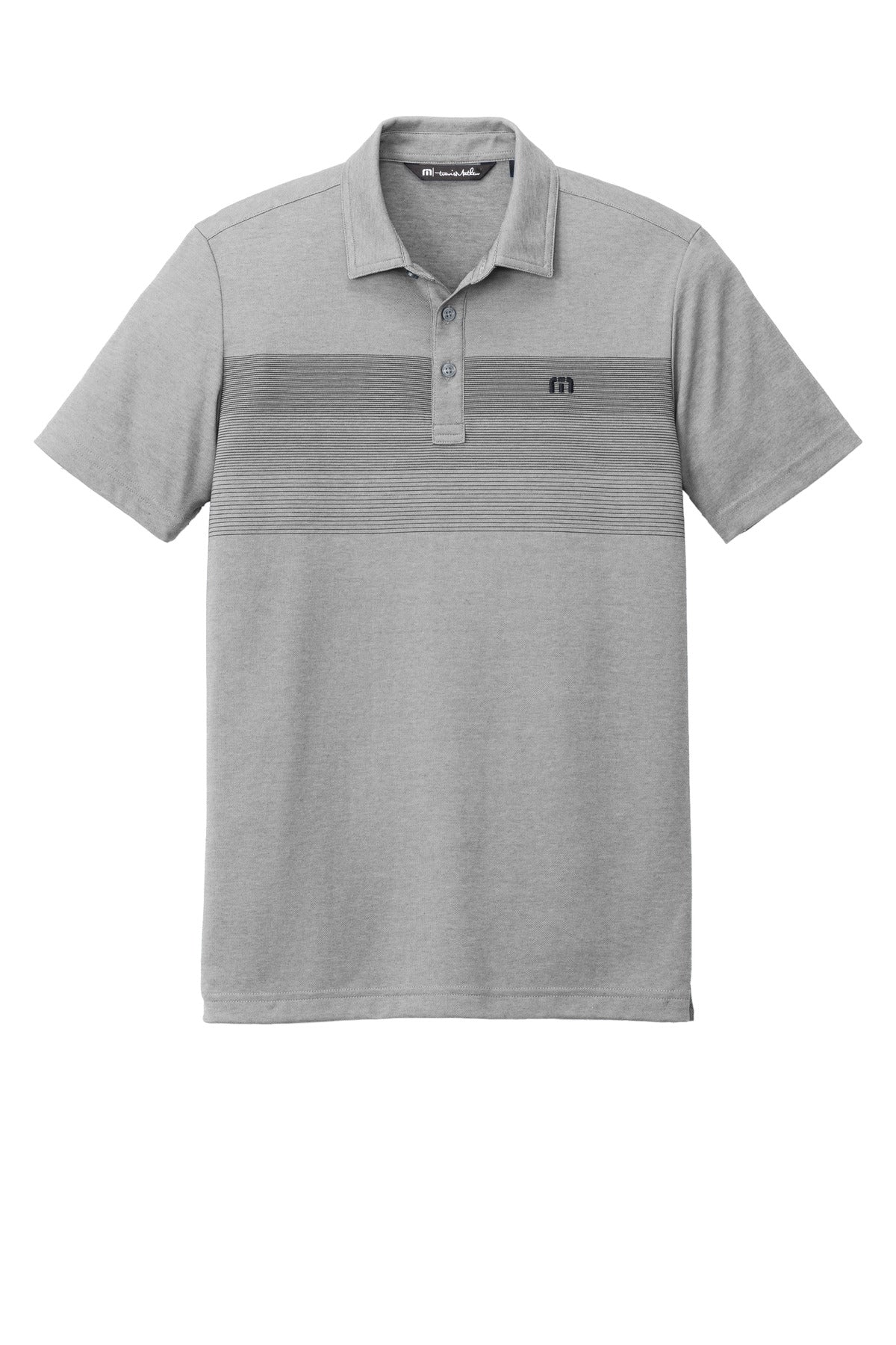 TravisMathew Coastal Chest Stripe Polo - Quiet Shade Grey Heather