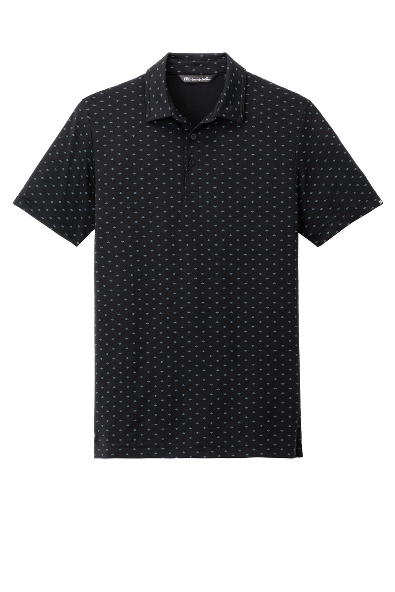 TravisMathew Oceanside Geo Polo - Black/ Aegean Blue