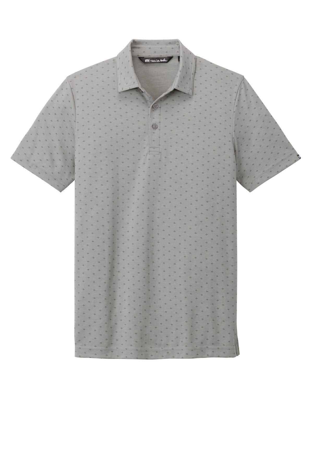 TravisMathew Oceanside Geo Polo - Quiet Shade Grey Heather/ Dark Grey