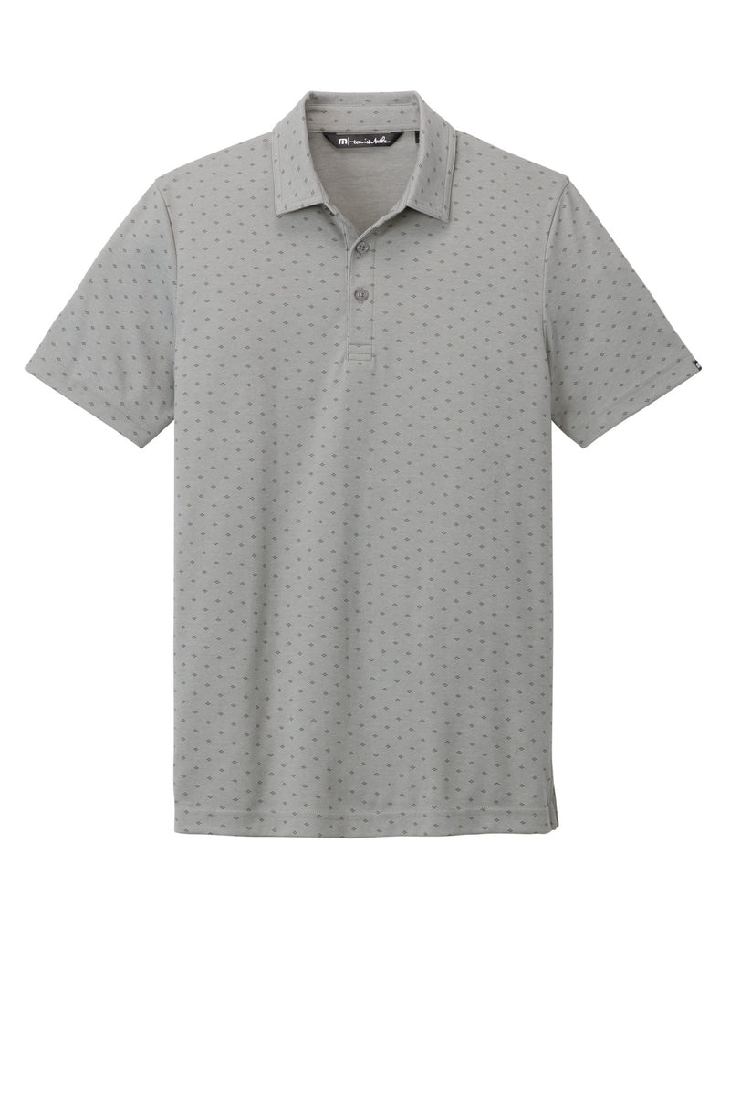 TravisMathew Oceanside Geo Polo - Quiet Shade Grey Heather/ Dark Grey