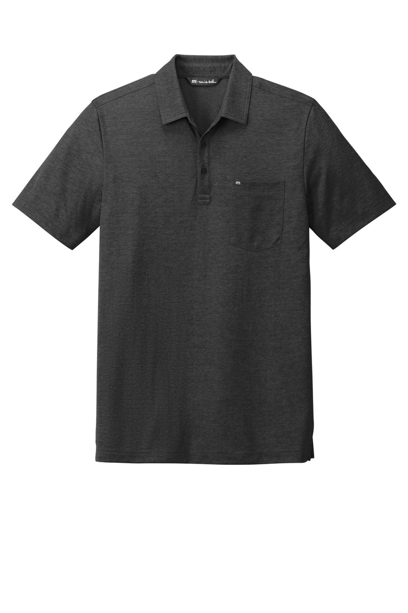 TravisMathew Oceanside Heather Pocket Polo - Black Heather