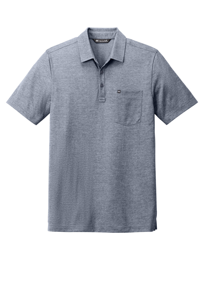 TravisMathew Oceanside Heather Pocket Polo - Blue Nights Heather