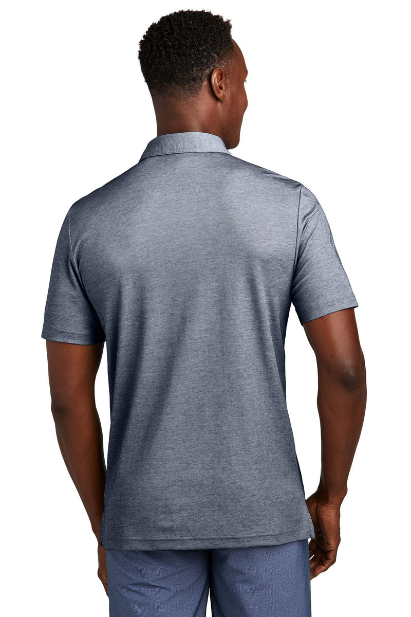 TravisMathew Oceanside Heather Pocket Polo - Blue Nights Heather model back