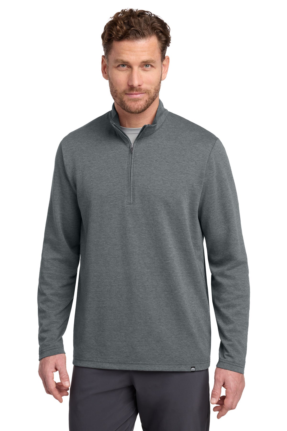 TravisMathew Coveside 1/4-Zip - Dark Grey Heather