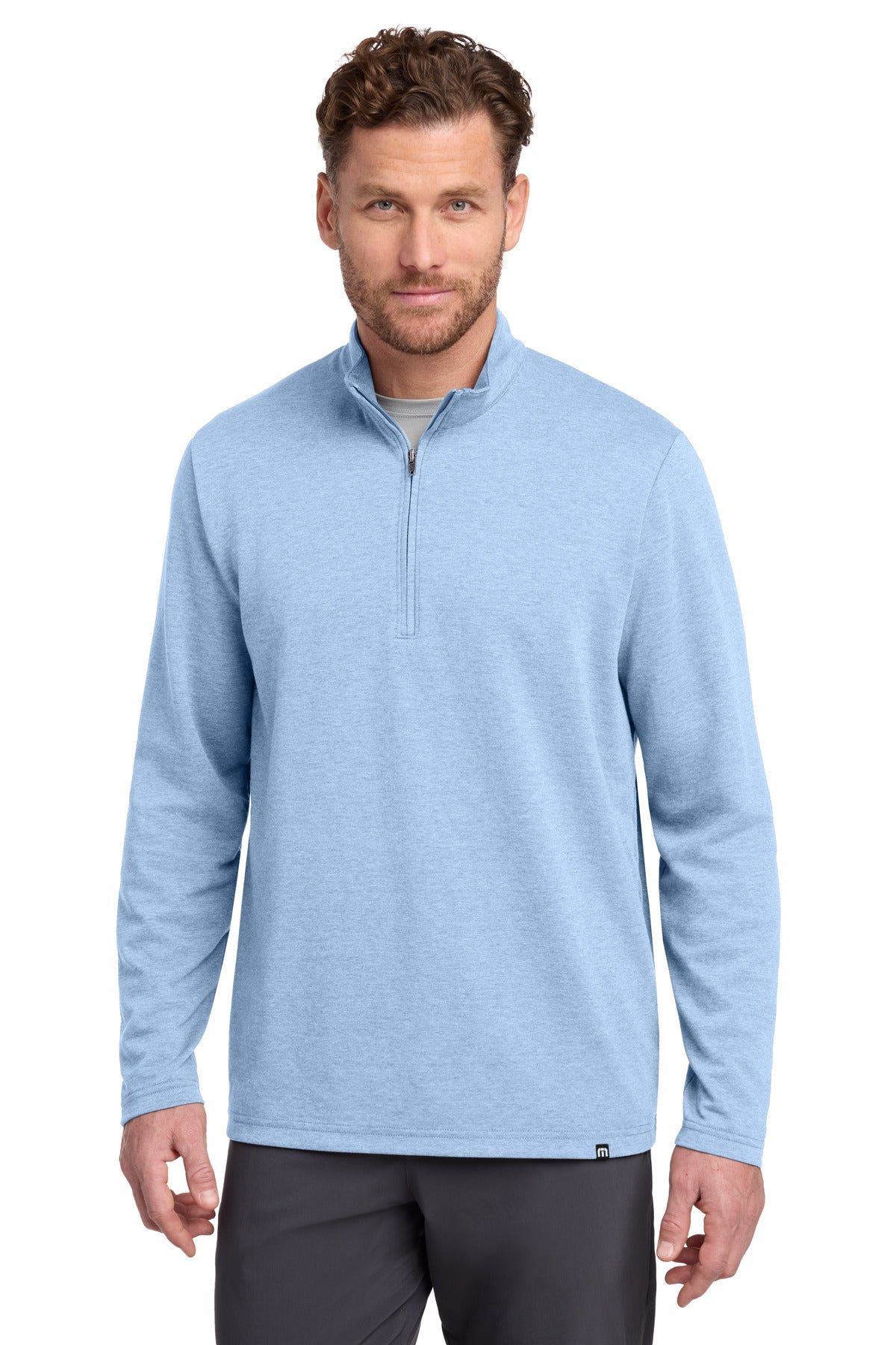 TravisMathew Coveside 1/4-Zip - Light Blue Heather