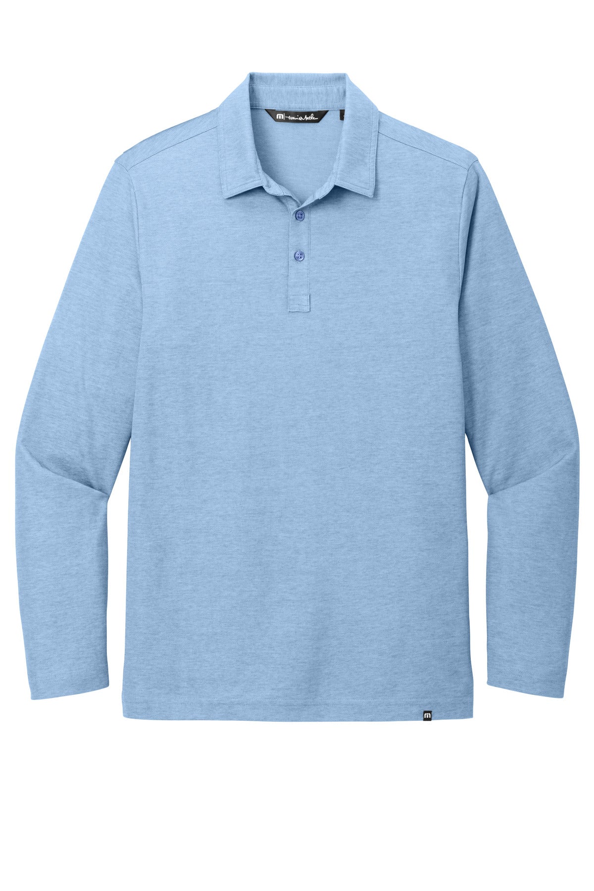 TravisMathew Oceanside Heather Long Sleeve Polo - Allure Heather