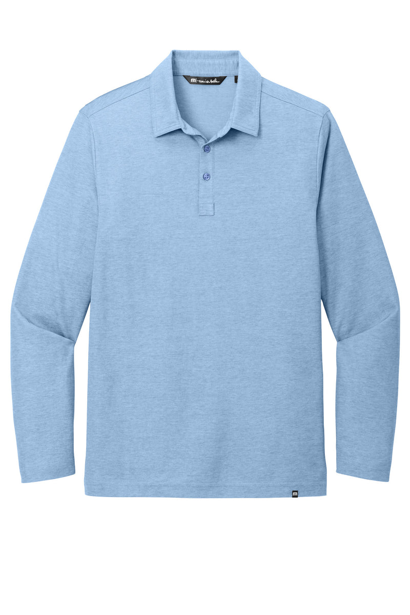 TravisMathew Oceanside Heather Long Sleeve Polo - Allure Heather
