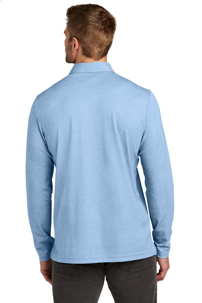 TravisMathew Oceanside Heather Long Sleeve Polo - Allure Heather