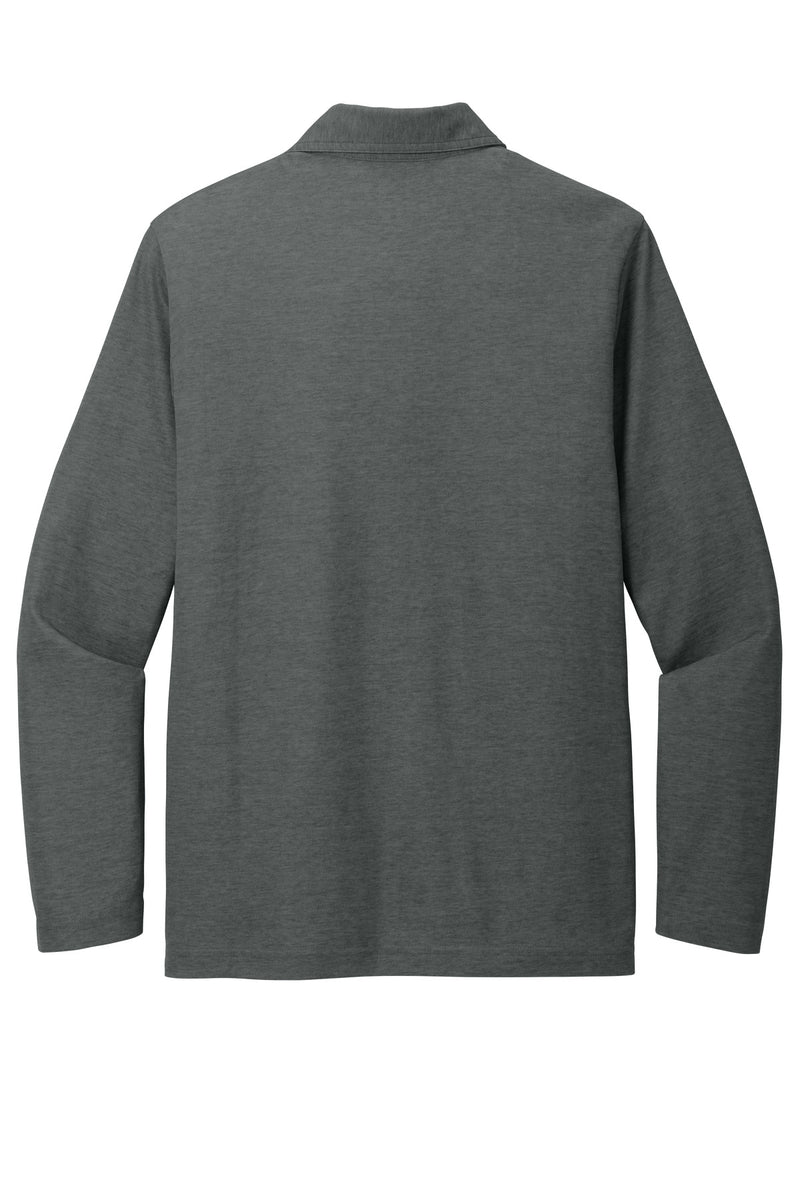 TravisMathew Oceanside Heather Long Sleeve Polo - Black Heather