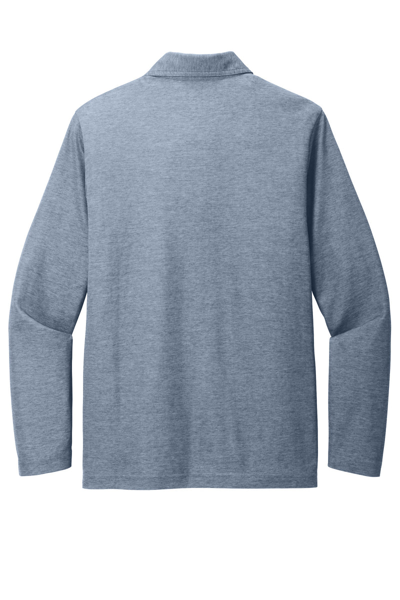 TravisMathew Oceanside Heather Long Sleeve Polo - Blue Nights Heather