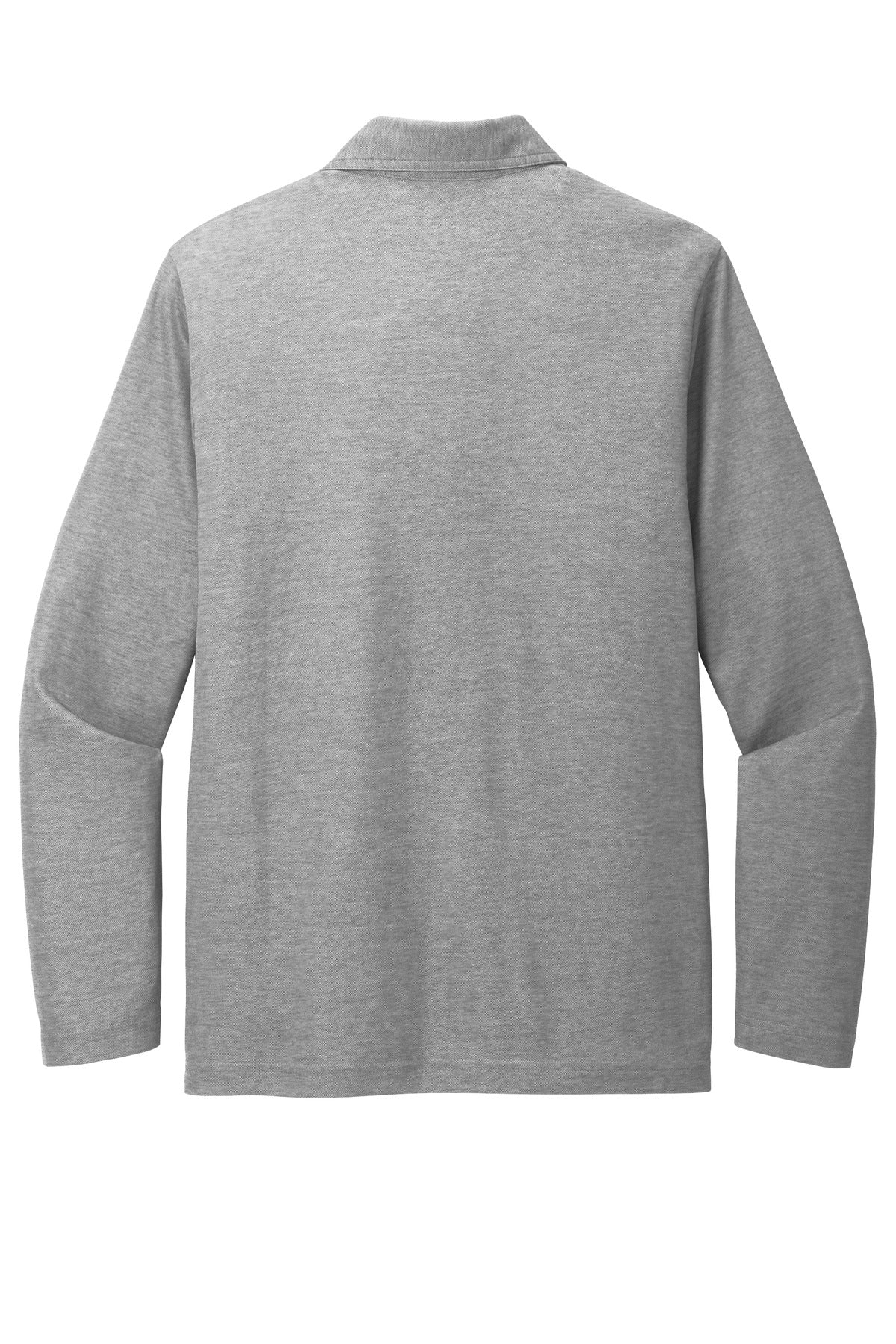 TravisMathew Oceanside Heather Long Sleeve Polo - Quiet Shade Grey Heather