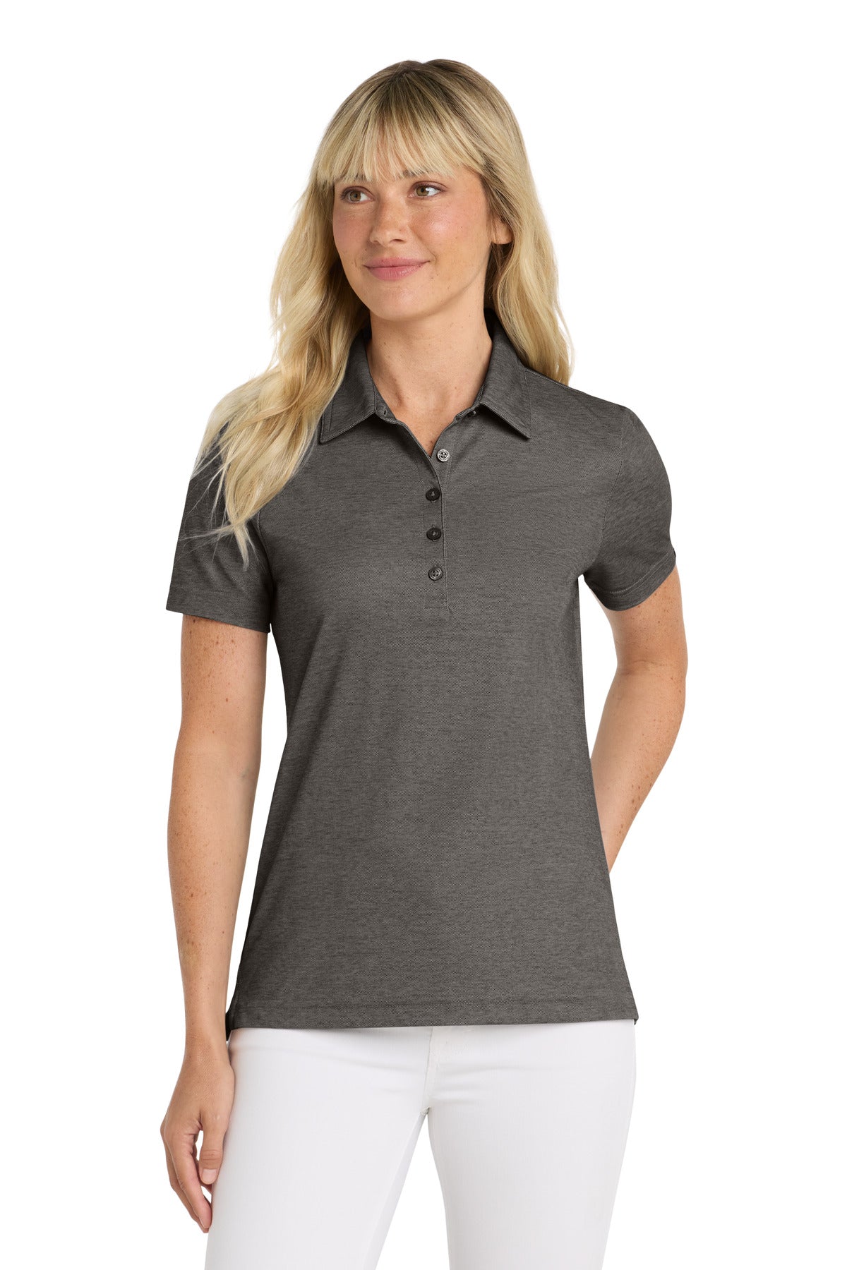 TravisMathew Women's Oceanside Heather Polo - Black Heather