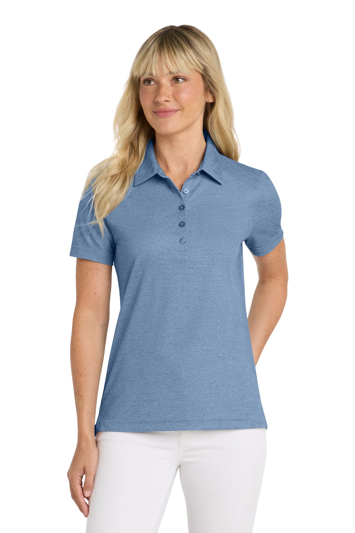 TravisMathew Women's Oceanside Heather Polo - Classic Blue Heather