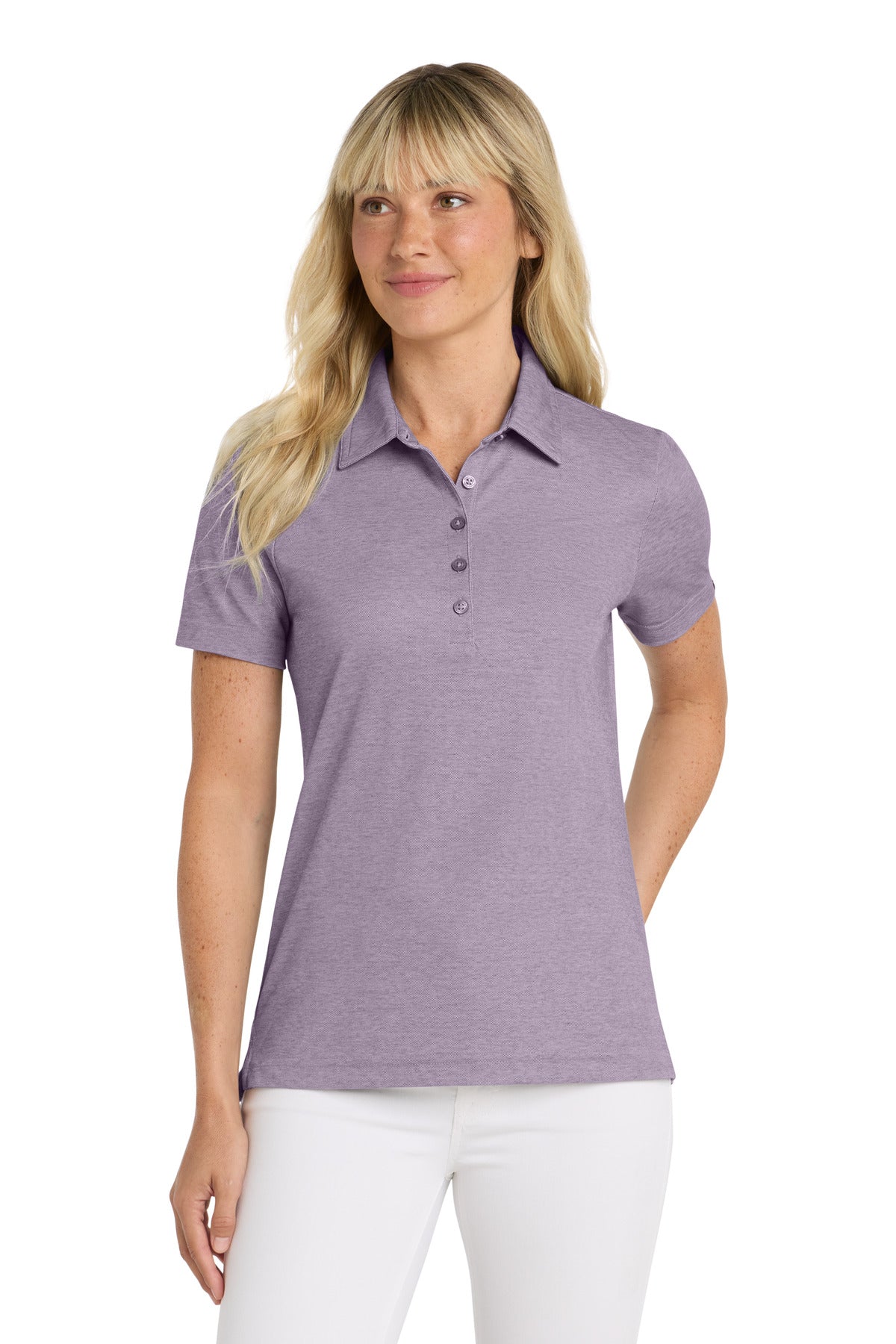 TravisMathew Women's Oceanside Heather Polo - Purple Sage Heather