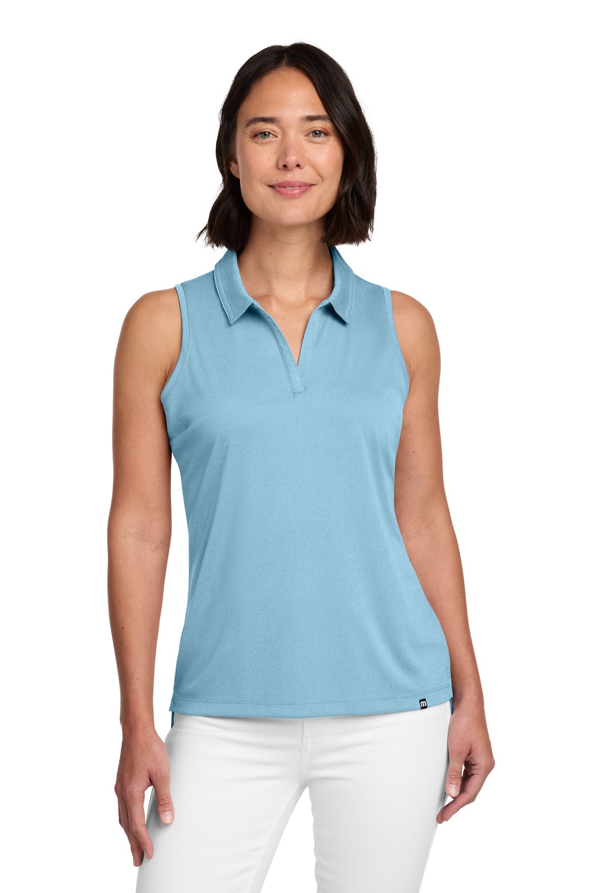 TravisMathew Women's Coto Performance Sleeveless Polo - Brilliant Blue Heather