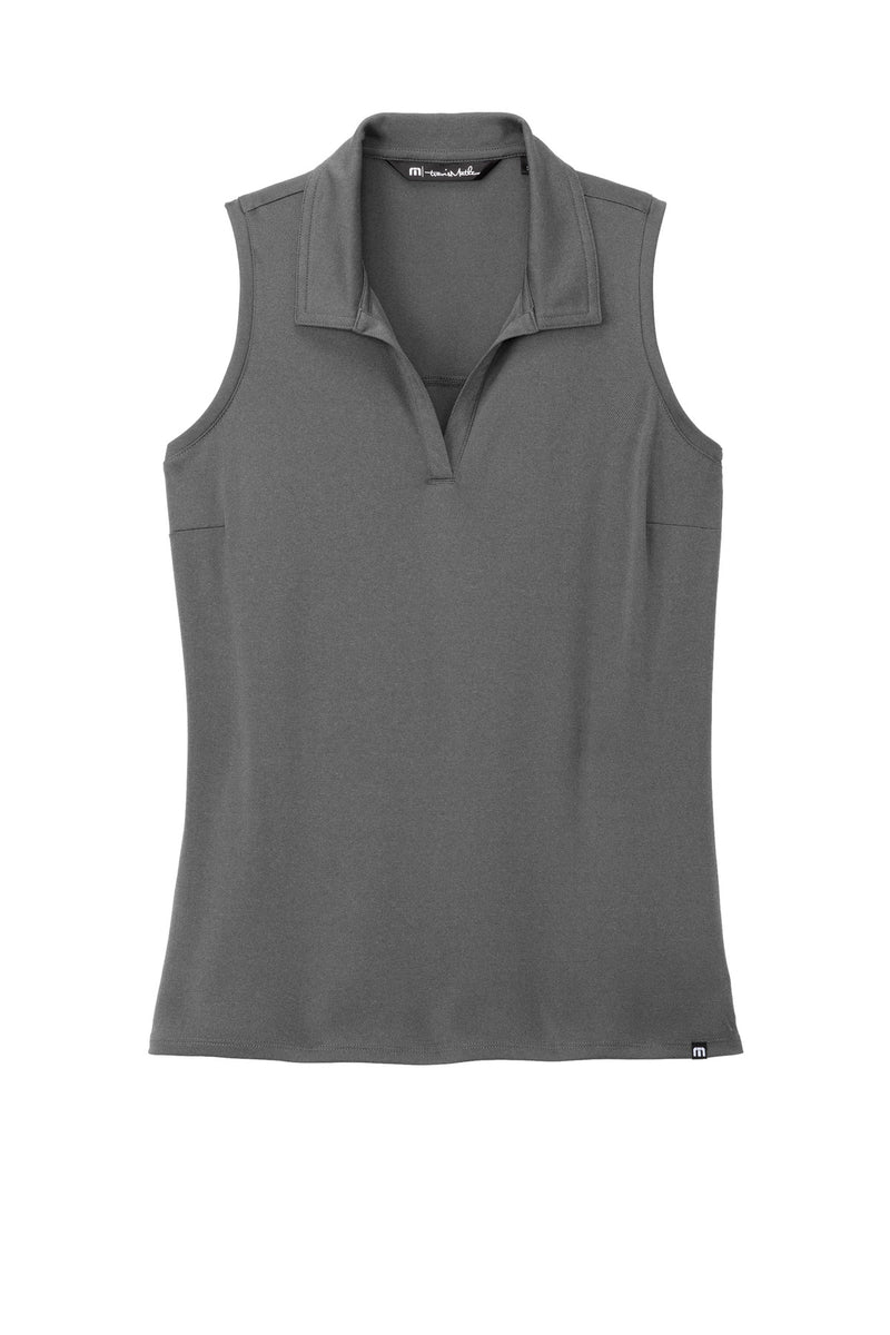 TravisMathew Women's Coto Performance Sleeveless Polo - Quiet Shade Grey/ Black