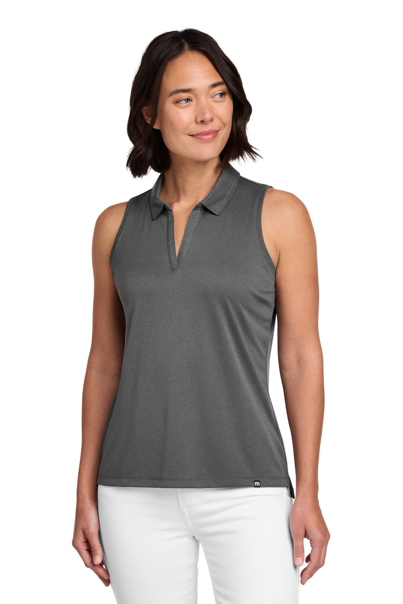 TravisMathew Women's Coto Performance Sleeveless Polo - Quiet Shade Grey/ Black