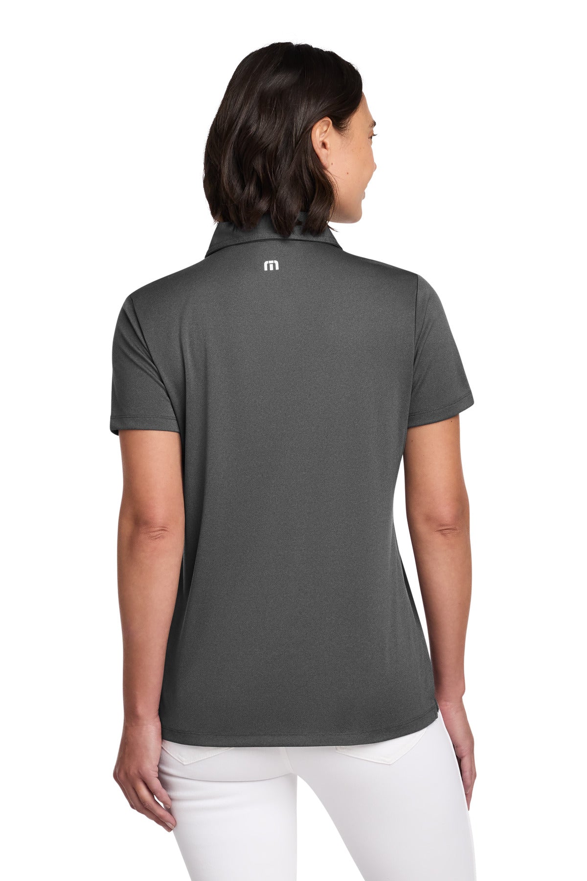 TravisMathew Women's Coto Performance Polo - Quiet Shade Grey/ Black