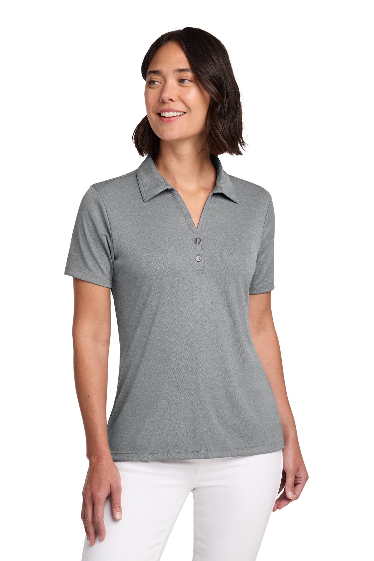 TravisMathew Women's Coto Performance Polo - Quiet Shade Grey Heather