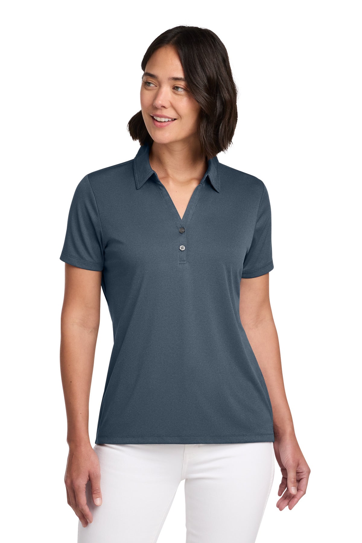 TravisMathew Women's Coto Performance Polo - Vintage Indigo/ Black