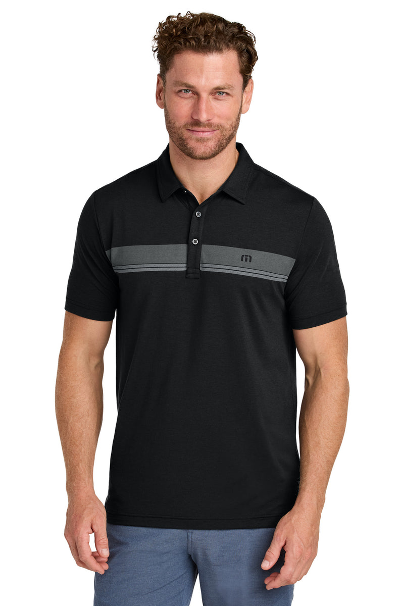 TravisMathew Glenview Stripe Polo - Black