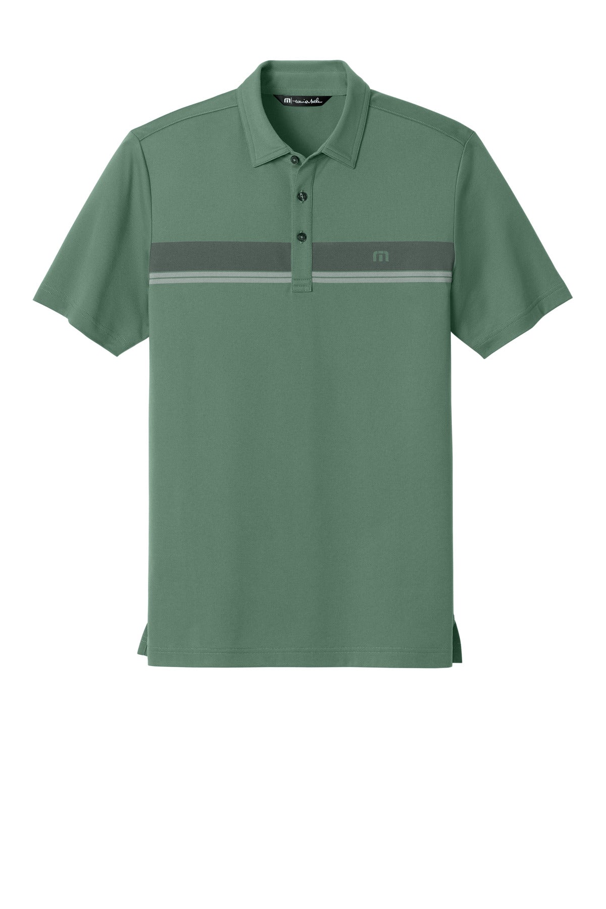TravisMathew Glenview Stripe Polo - Laurel Green