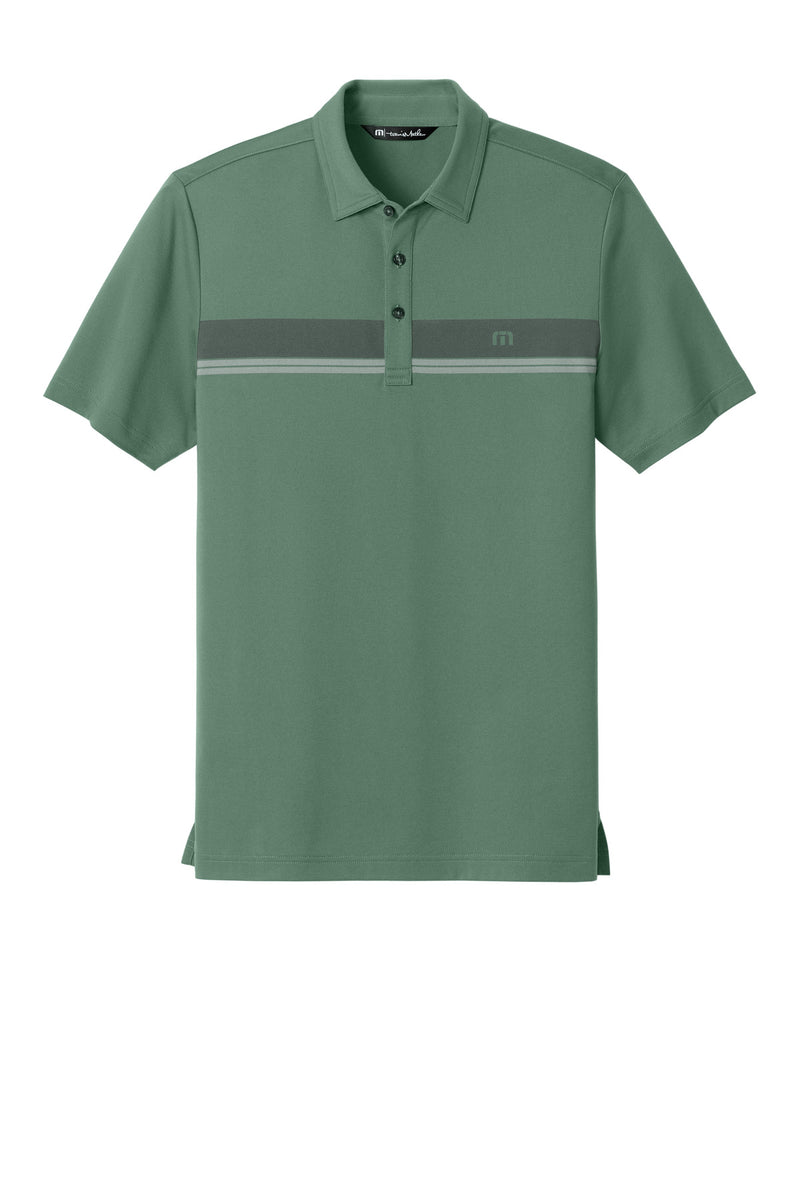 TravisMathew Glenview Stripe Polo - Laurel Green