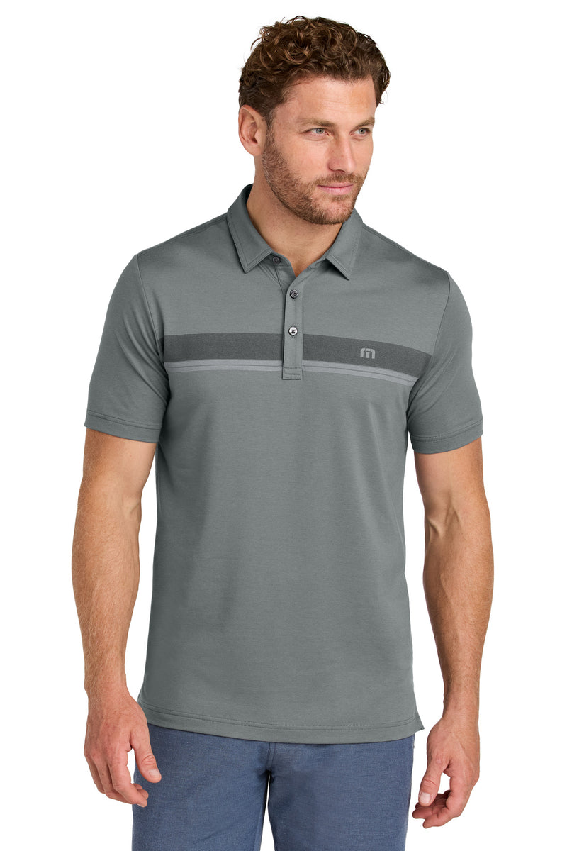 TravisMathew Glenview Stripe Polo - Quiet Shade Grey