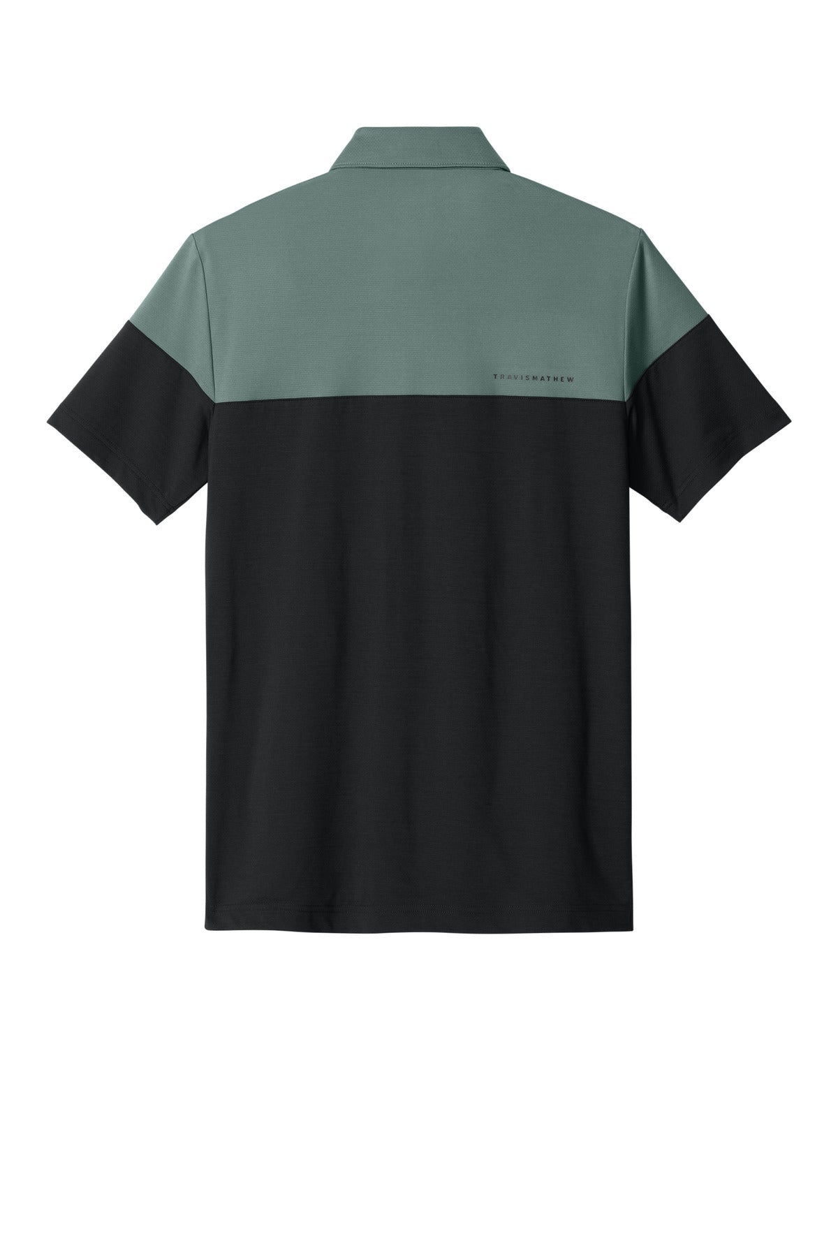 TravisMathew Onward Colorblock Polo - Balsam Green/ Black