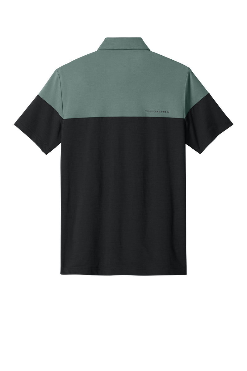 TravisMathew Onward Colorblock Polo - Balsam Green/ Black