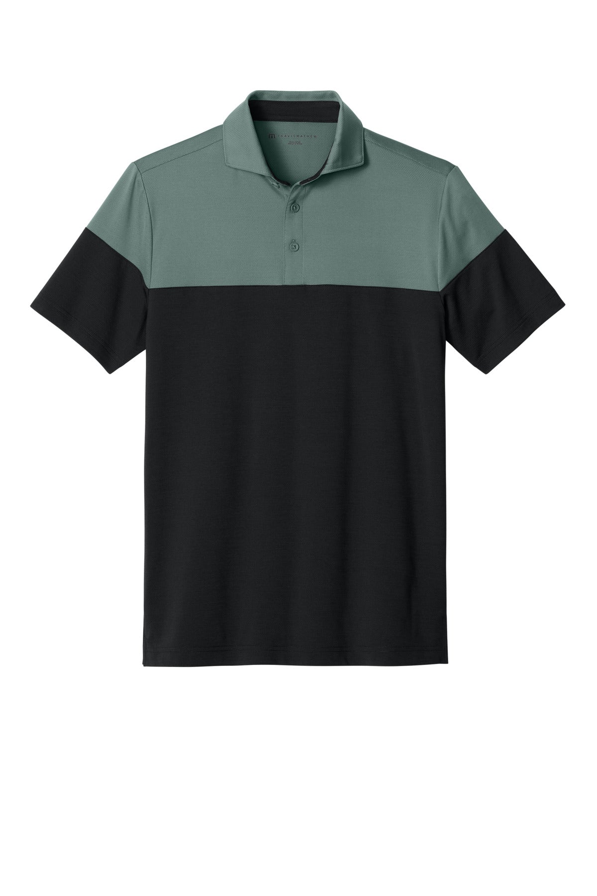 TravisMathew Onward Colorblock Polo - Balsam Green/ Black