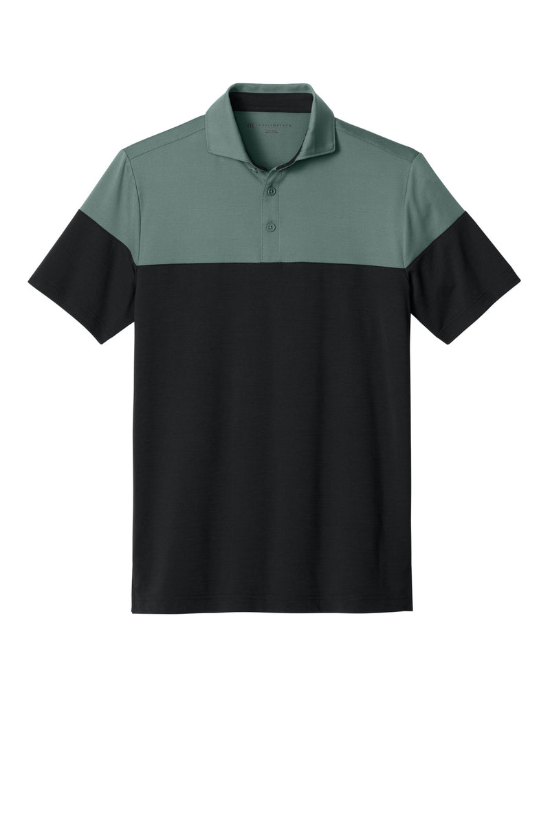 TravisMathew Onward Colorblock Polo - Balsam Green/ Black