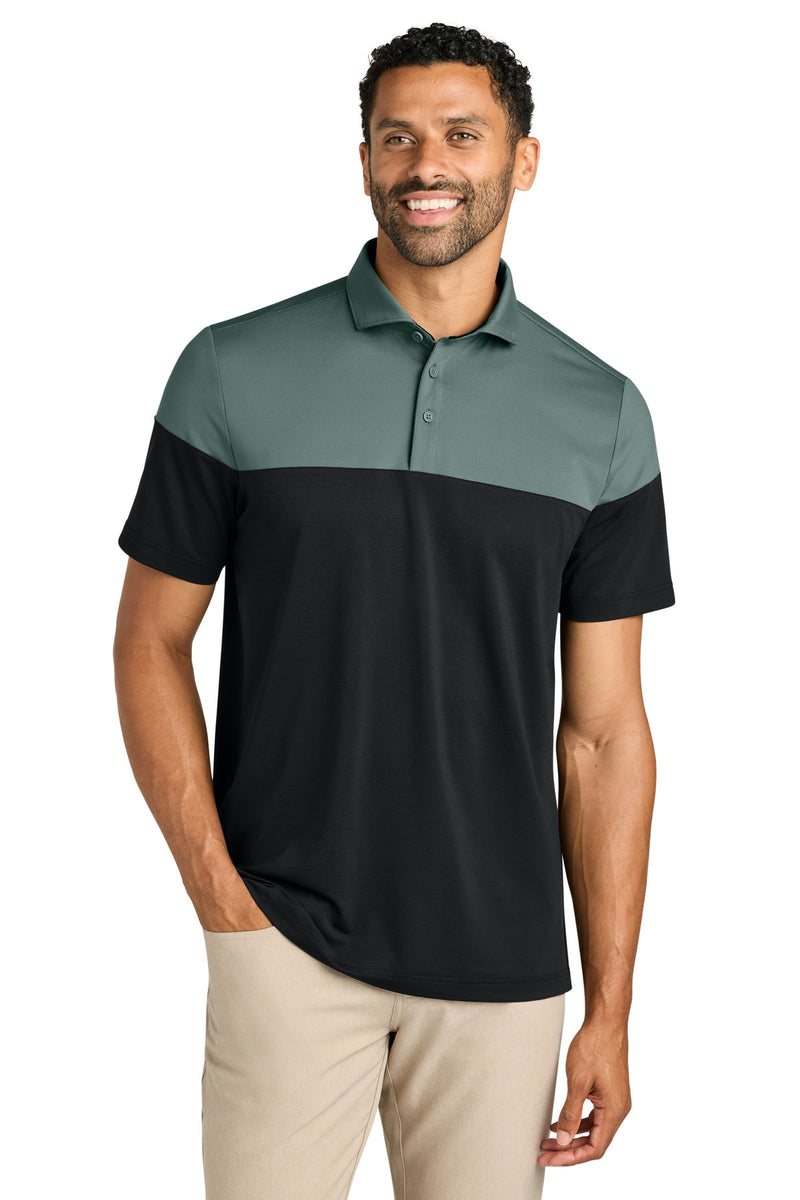 TravisMathew Onward Colorblock Polo - Balsam Green/ Black