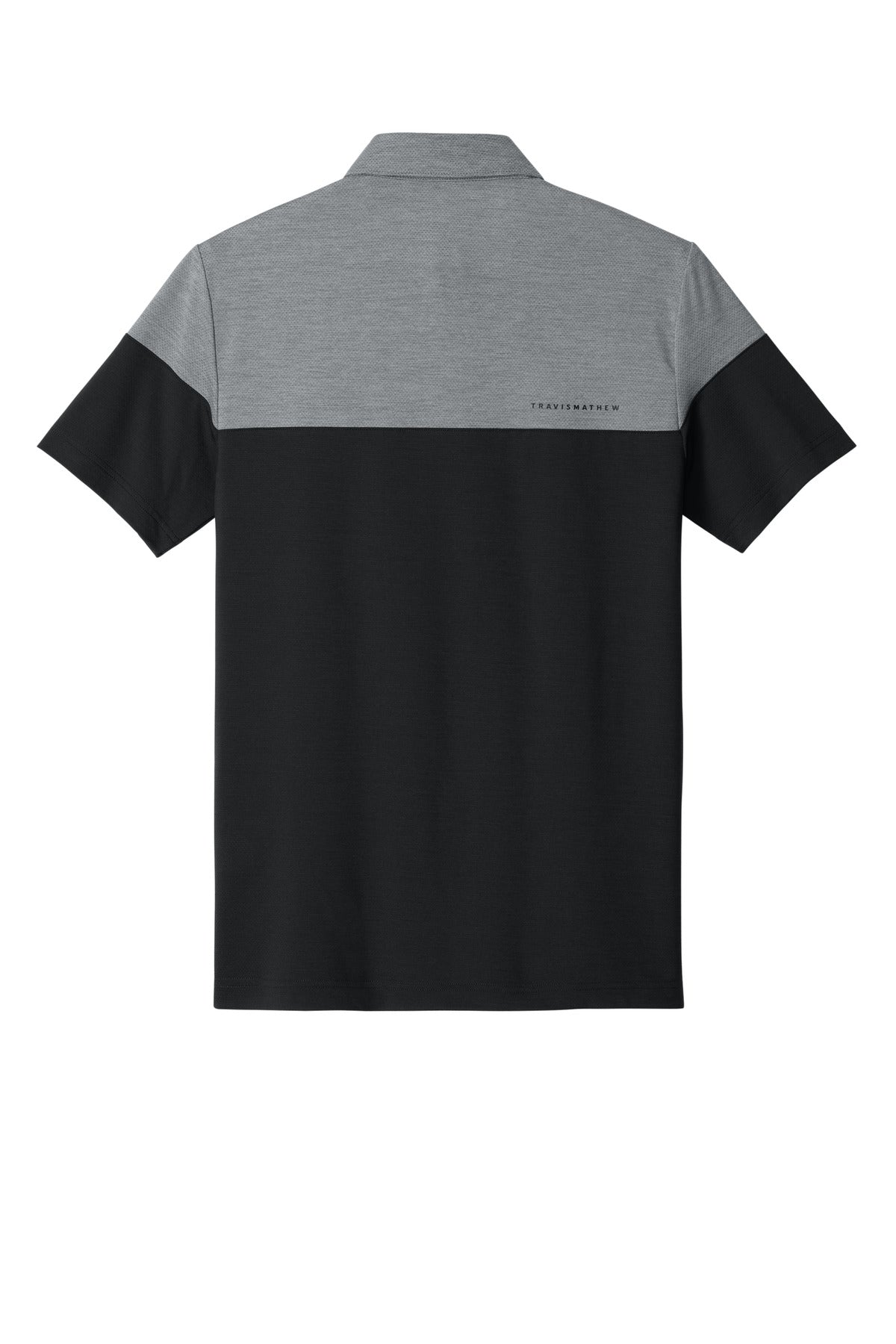 TravisMathew Onward Colorblock Polo - Quiet Shade Grey Heather/ Black