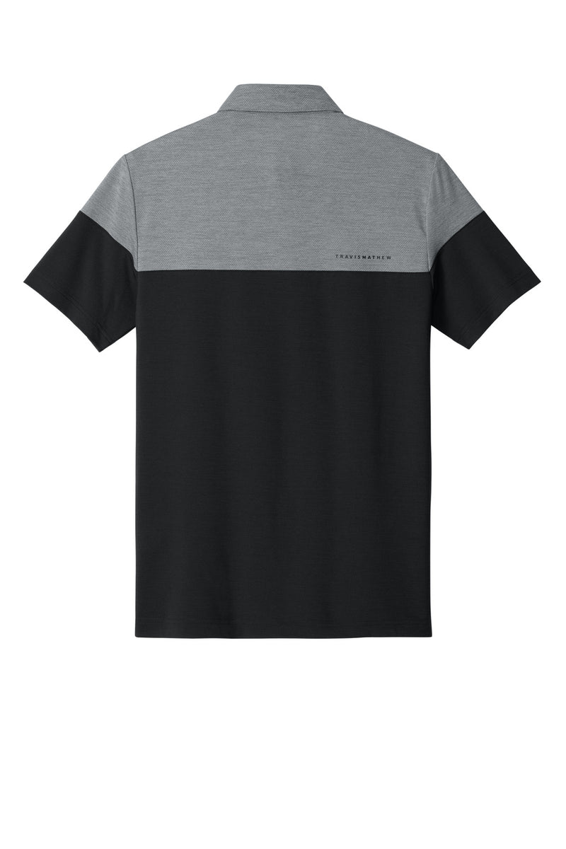TravisMathew Onward Colorblock Polo - Quiet Shade Grey Heather/ Black