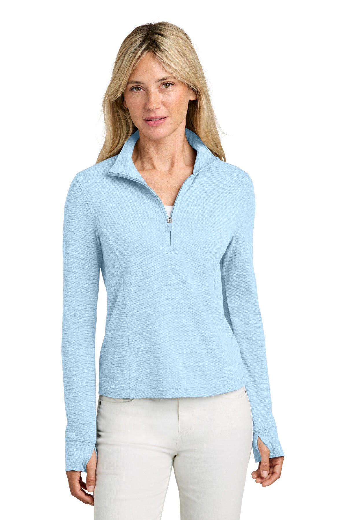 TravisMathew Women's Onward 1/2-Zip - Airy Blue Heather