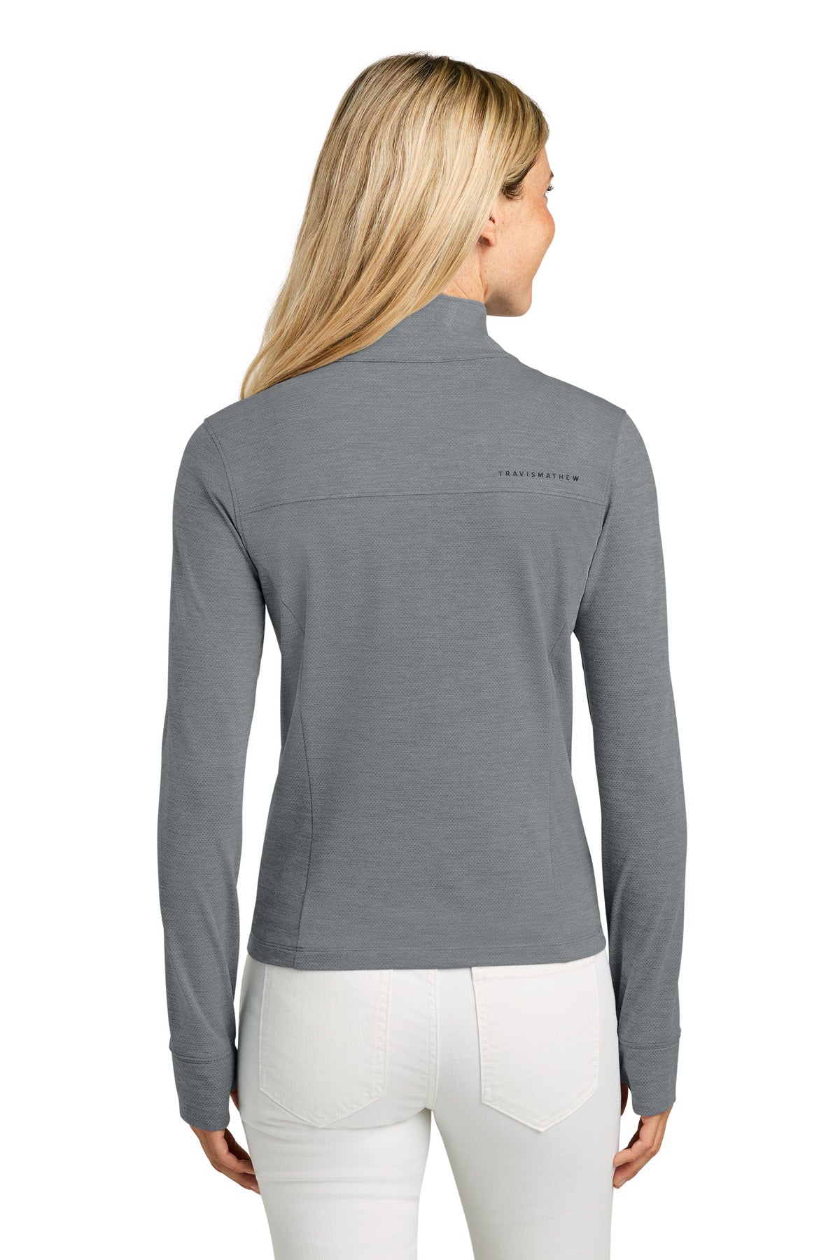 TravisMathew Women's Onward 1/2-Zip - Quiet Shade Grey Heather