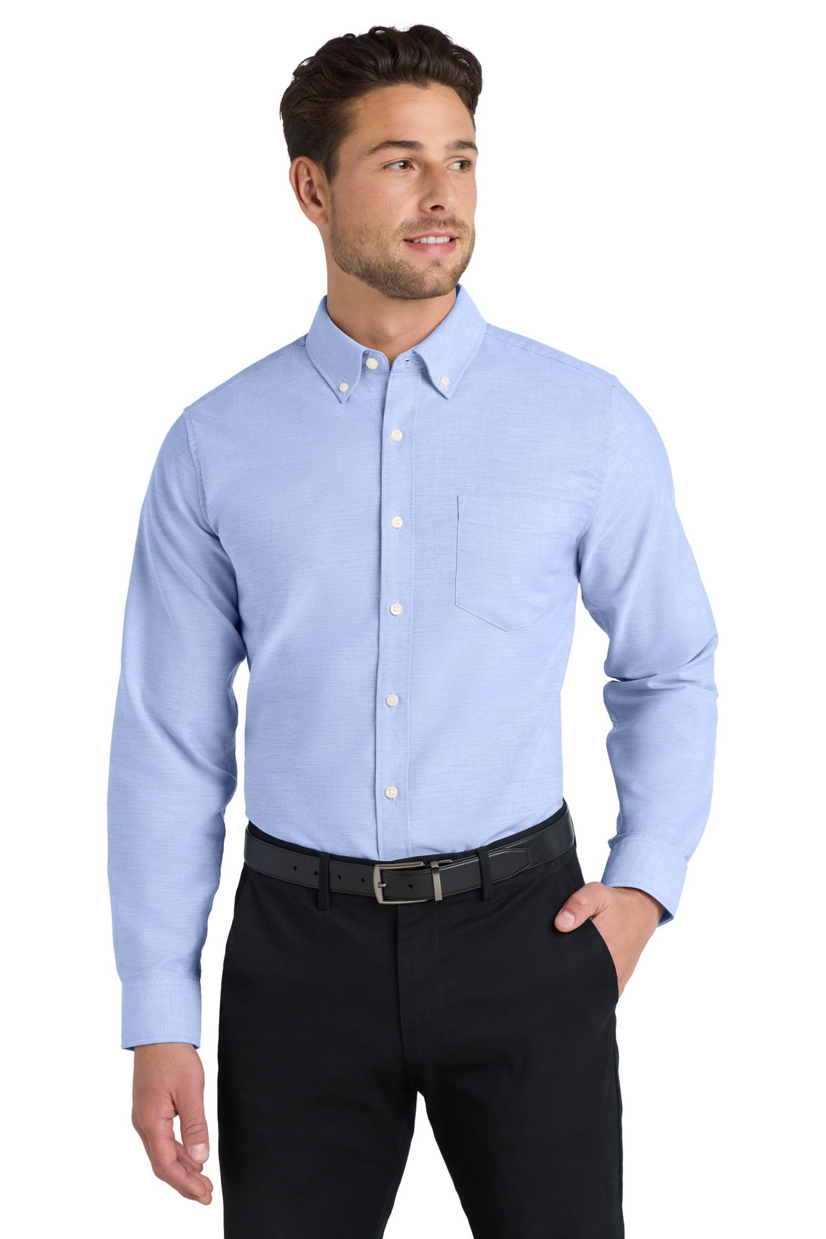 Port Authority Tall SuperPro Oxford Shirt - Oxford Blue