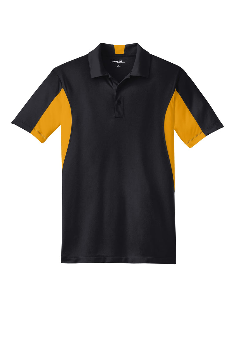 Sport-Tek Tall Side Blocked Micropique Sport-Wick Polo - Black/ Gold