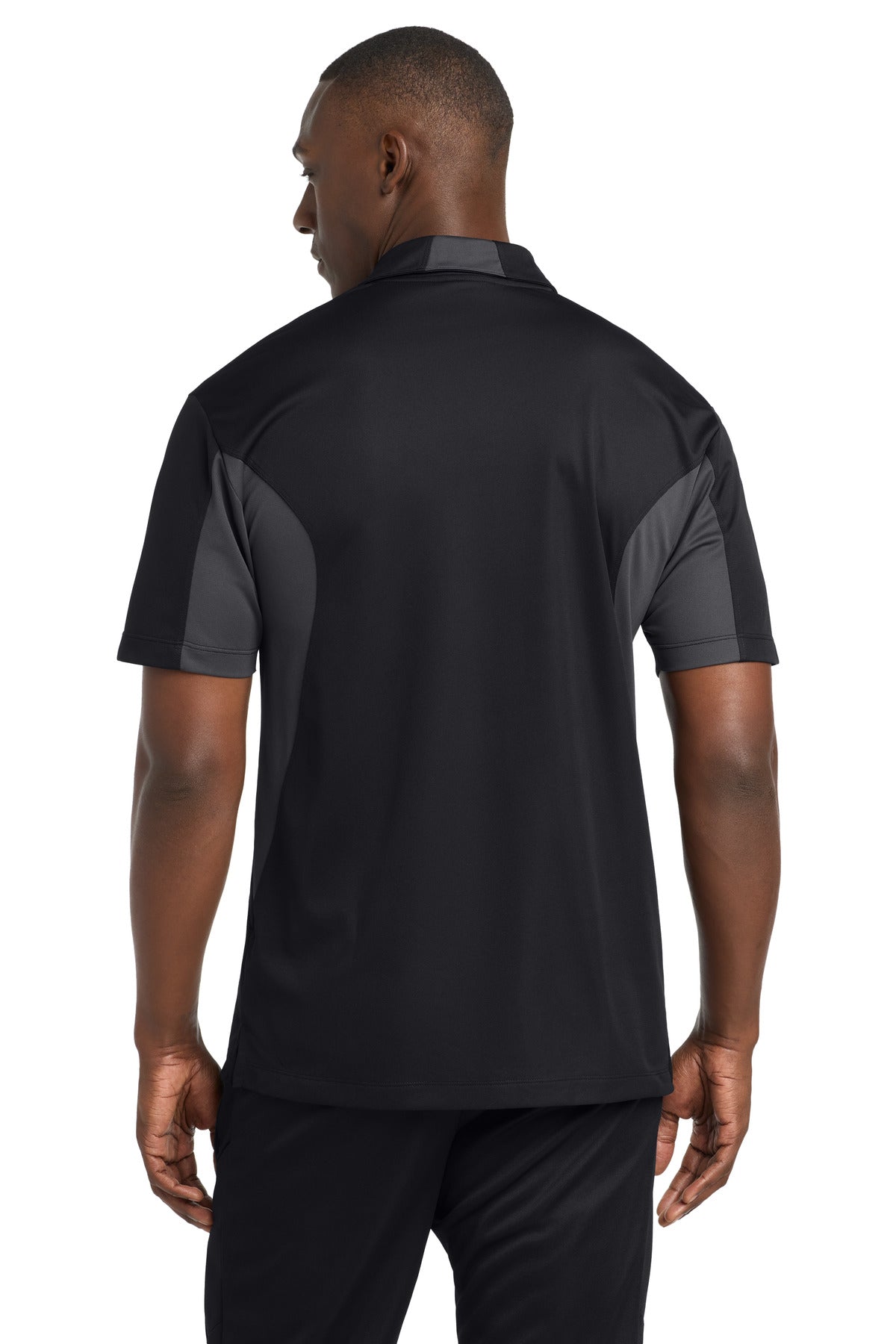 Sport-Tek Tall Side Blocked Micropique Sport-Wick Polo - Black/ Iron Grey