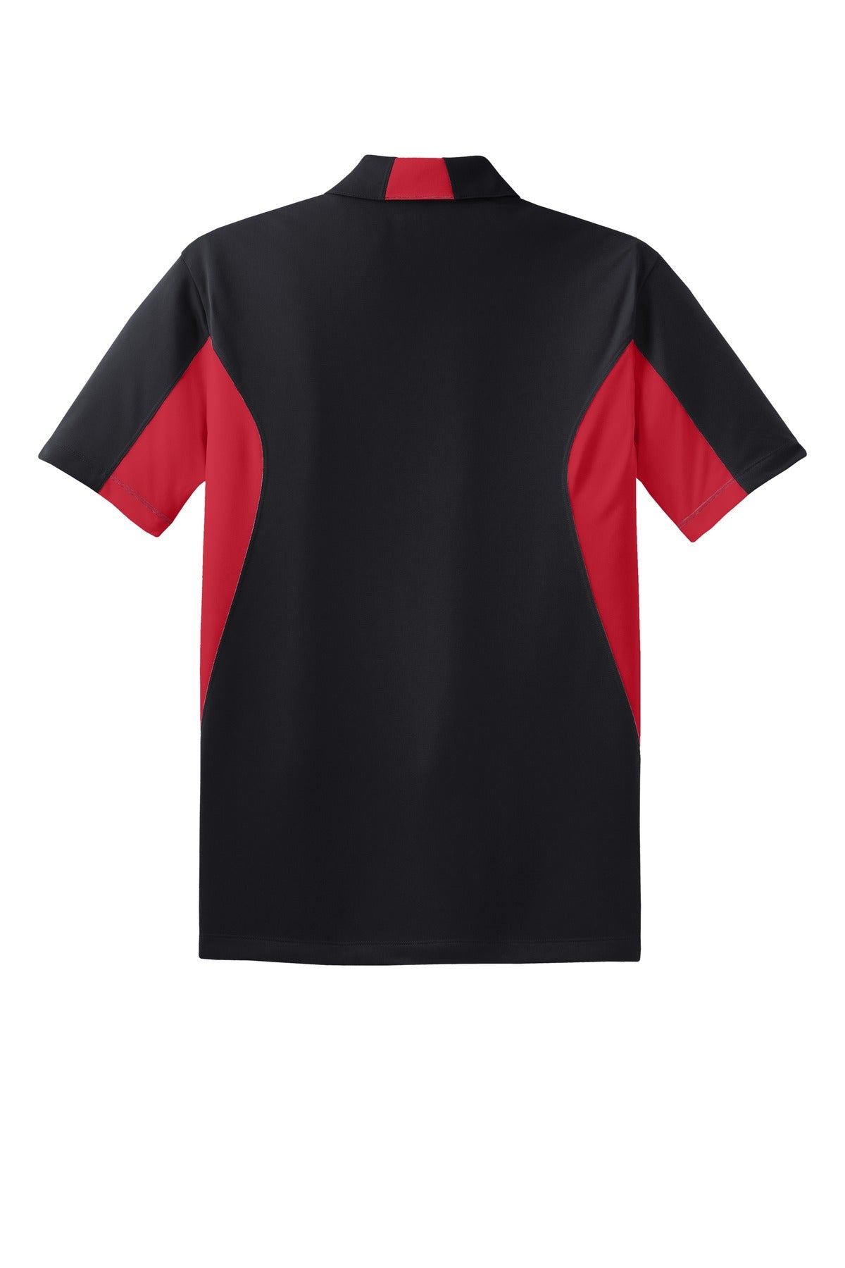Sport-Tek Tall Side Blocked Micropique Sport-Wick Polo - Black/ True Red