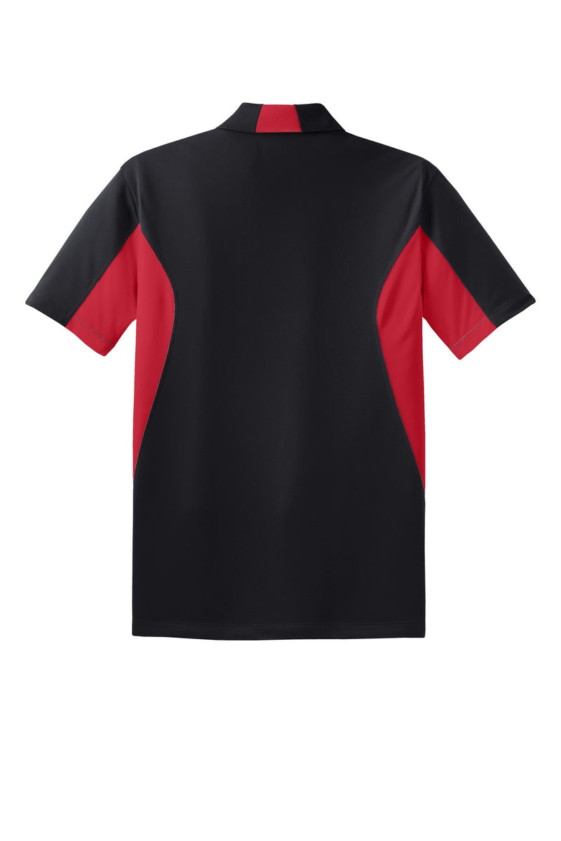 Sport-Tek Tall Side Blocked Micropique Sport-Wick Polo - Black/ True Red